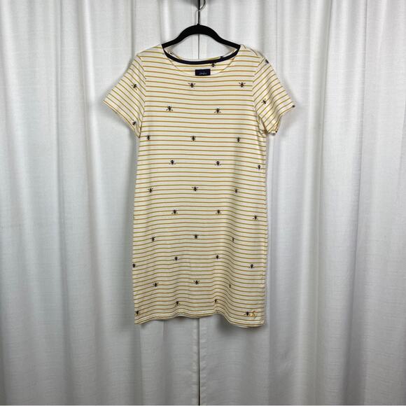 Joules Cream&Yellow Riviera Dress in Beestripe Sz.10 - Picture 3 of 15